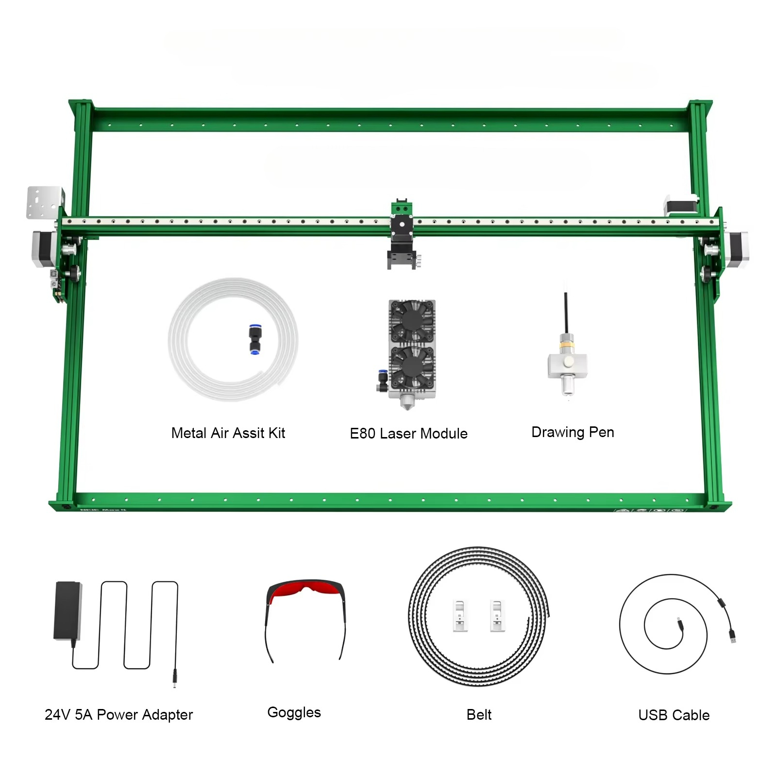 Industrial Laser Engraver For Wood - Max 4 E80高出力4軸産業用レーザー彫刻・切断機（木材用）-空冷式卓上m