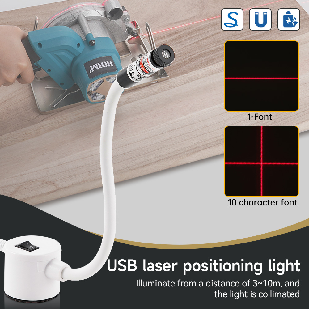 Industrial Laser Welding - USB 電源赤色レーザーライト縫製位置決めランプ切断磁気ベース DC5V ライン/クロスミシンアクセサリー