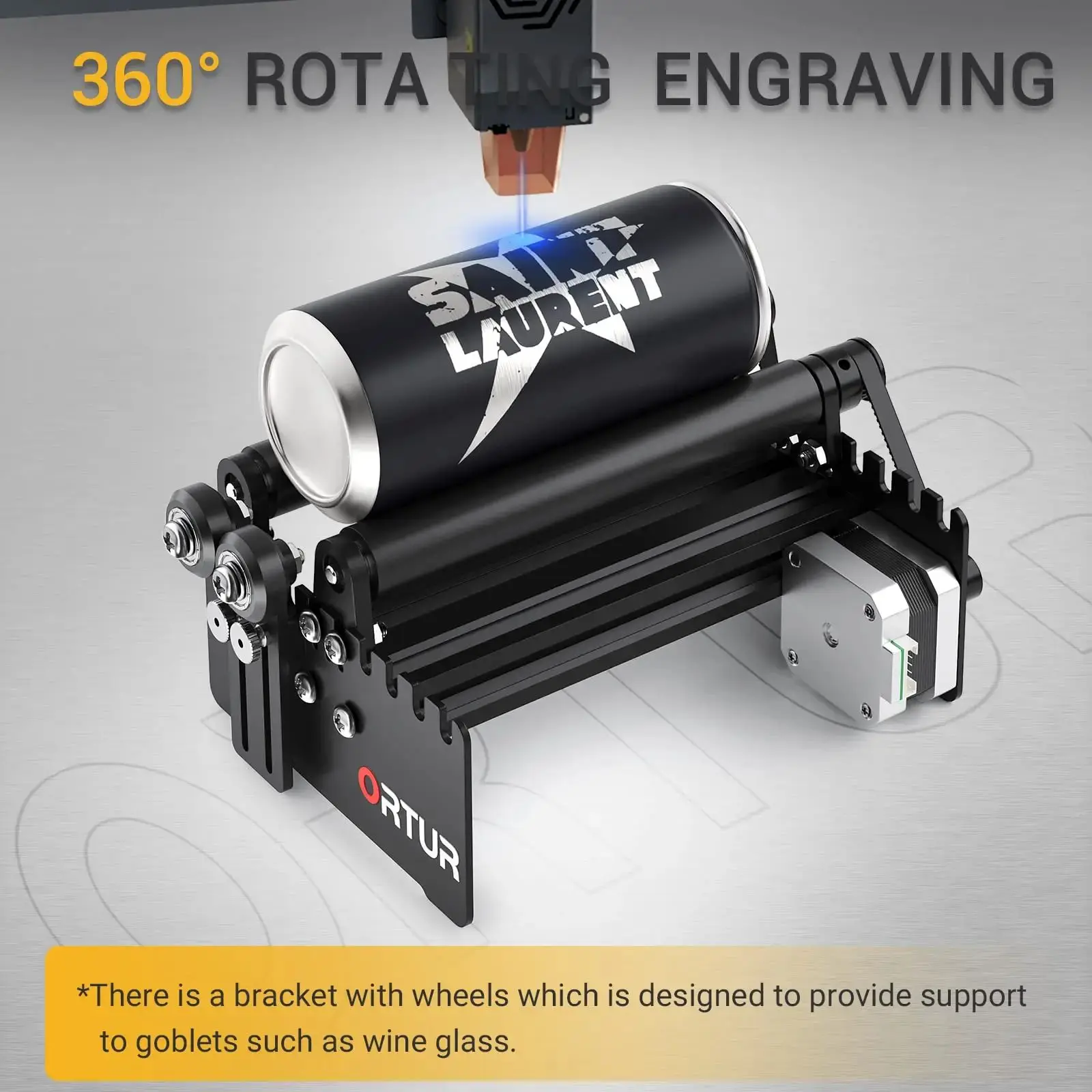Rotary Axis Laser Engraver - ORTUR レーザーロータリーローラーツール部品 360 度レーザー彫刻機用 Y 軸ロータリーモジュール円筒オブジェクト缶彫刻用