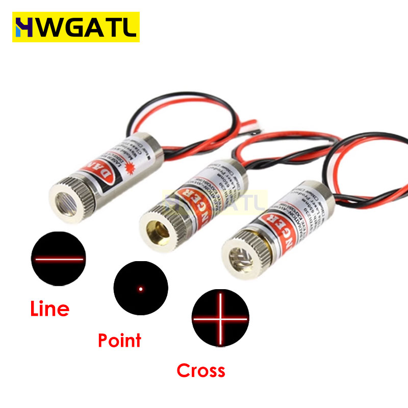 Industrial Laser Diode - 650nm 5mW レッドポイント/ライン/クロスレーザーモジュールヘッドガラスレンズ集束可能フォーカス調整可能なレーザーダイオードヘッド工業用クラス