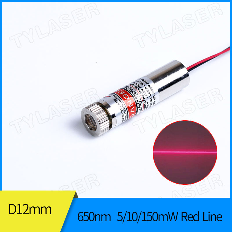 Industrial Laser Diode - ポケットレーザーダイオード,12mm,650nm,レッドレーザー,5mw,10mw,15-130度,工業用クラス,iia,長時間作業