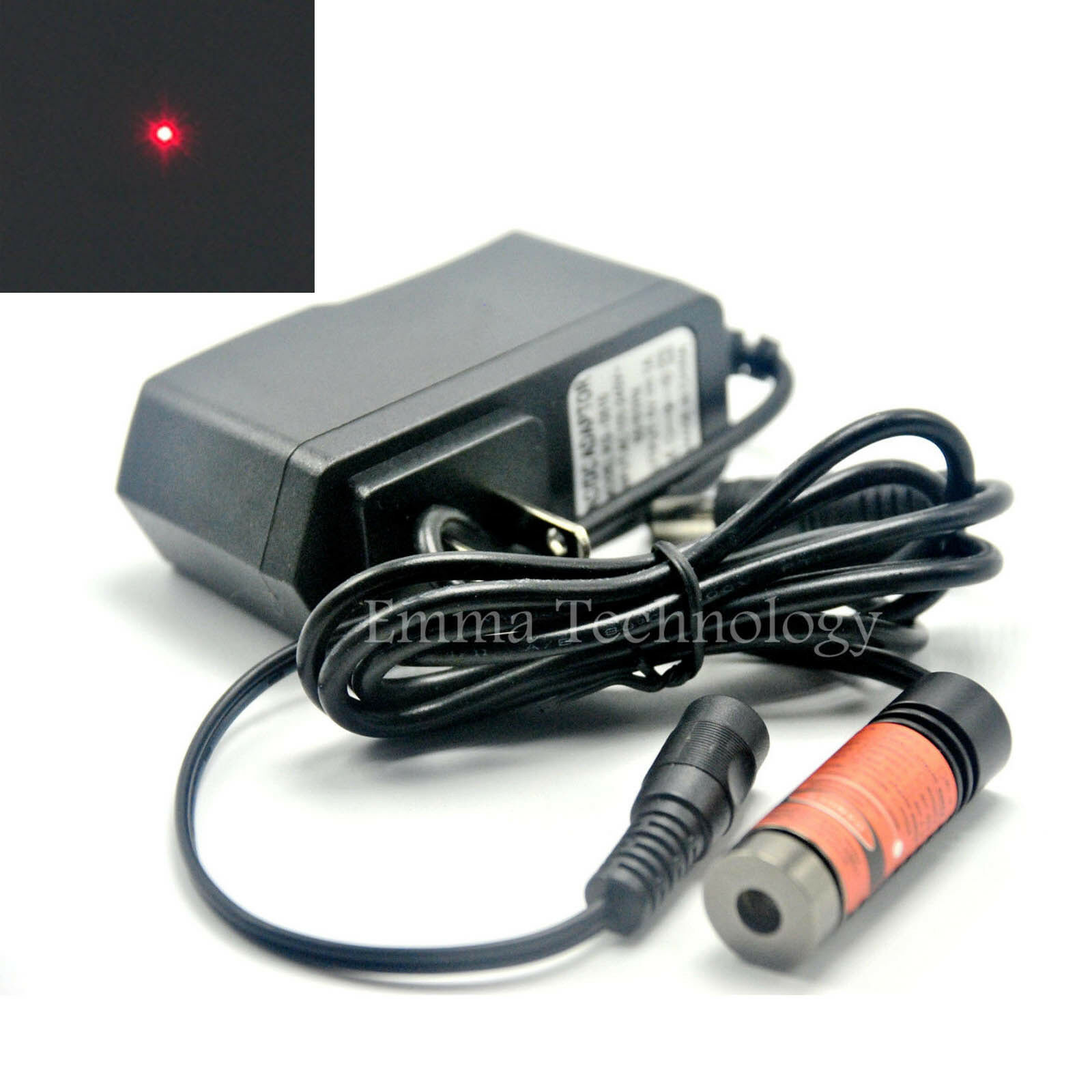 Industrial Laser Diode - 工業用レッドドットレーザーダイオードモジュール,650nm, 14.5x45mm, 5v,1aアダプター