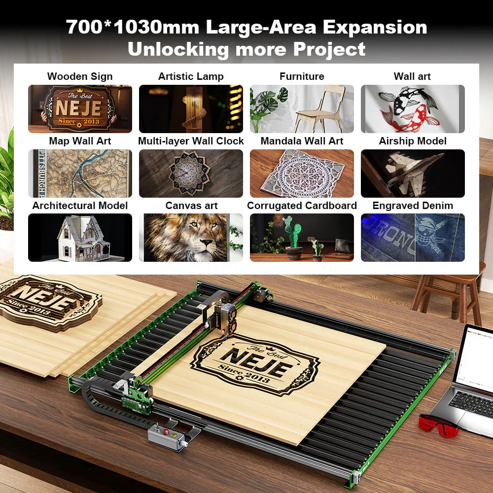 NEJE Max 4 V2 E80 24W 高速 ​ ​ 1 - Industrial Laser Engraver For Wood のレビューと価格