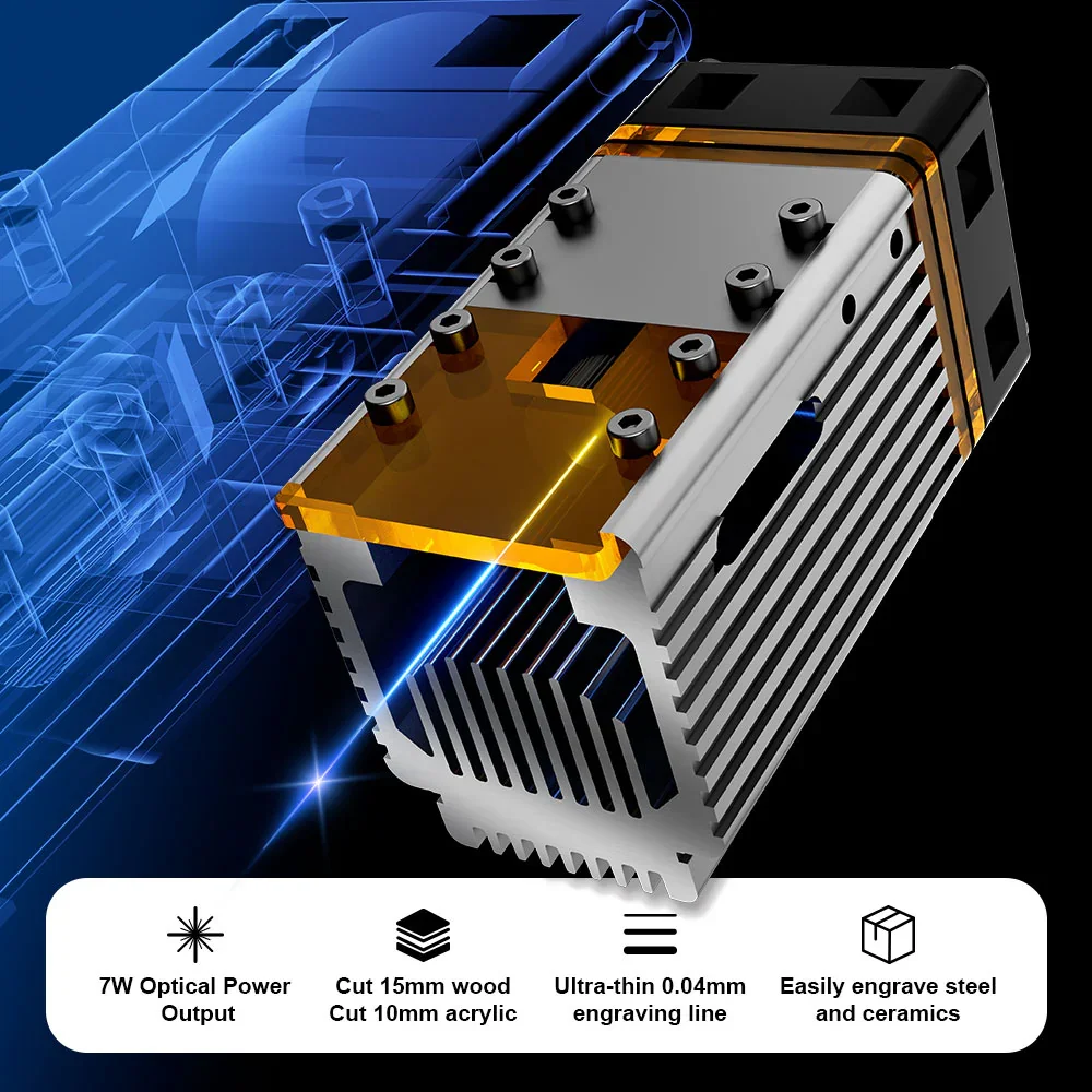 NEJE 7W ダイオードレーザー彫刻機切断モジュールキット - Industrial Laser Diode のレビューと価格