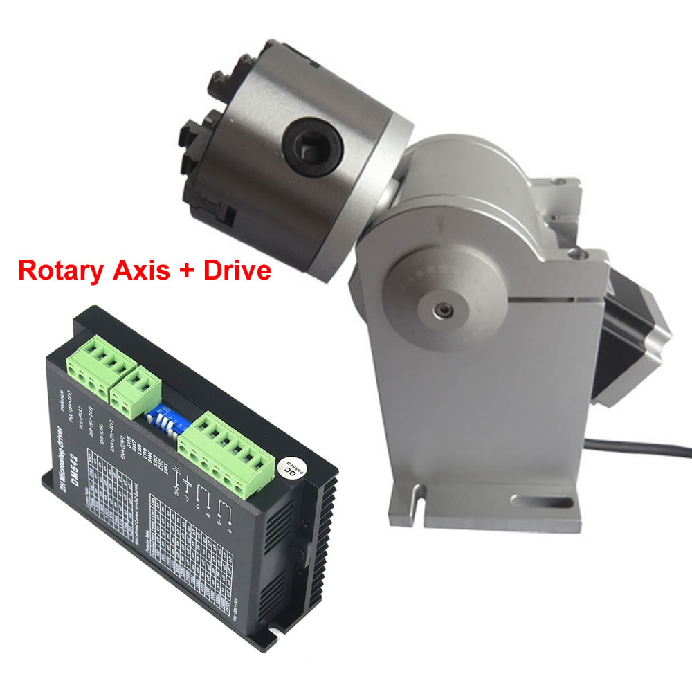 3爪回転軸80mmチャック、3爪第4軸DM542ドライブ、2 - Rotary Axis Laser Engraver のレビューと価格